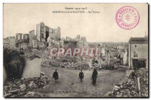 Postcard Old Army Gerbeviller Martyr Its ruins