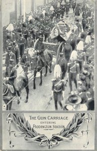 British Royalty Postcard royal funeral ceremony Paddington station carriage