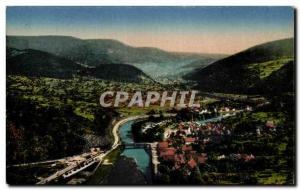 Old Postcard Blick ins Murgtal vom Schloss Eberstein