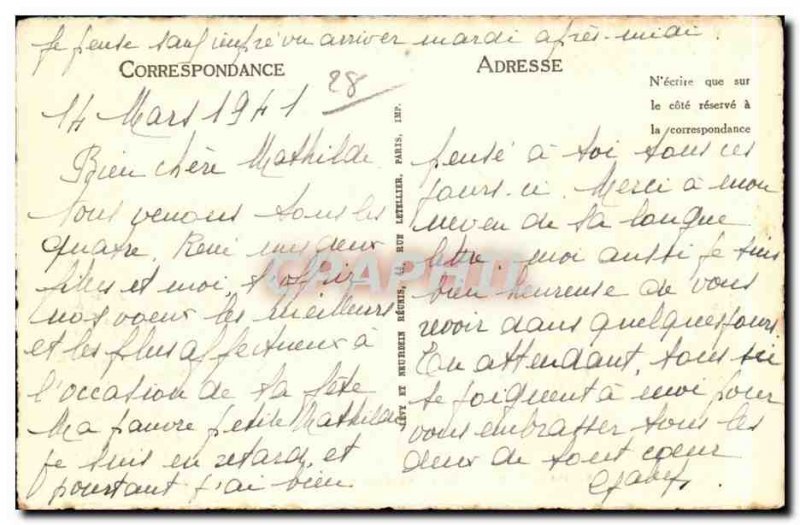 Postcard Old Chartres Old collegial Saint Andre