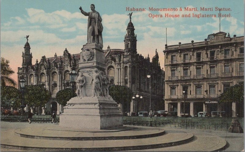 Postcard Opera House and Inglaterra Hotel Habana Cuba