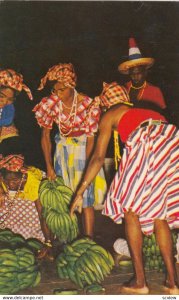 JAMAICA, 1950-60s; Native girls doing banana dance