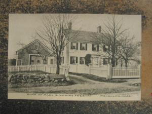 RANDOLPH MASS Mary Wilkins Freeman Home c1910 Postcard