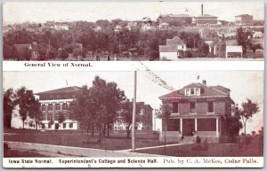 1908 General View Normal Iowa Superintendence Cottage And Science Hall Postcard
