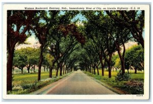 1943 Watson Boulevard Lincoln Highway Kearney Nebraska NE Posted Trees Postcard