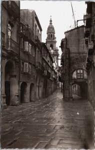 Spain Santiago de Compostela Villar Street Vintage RPPC C050