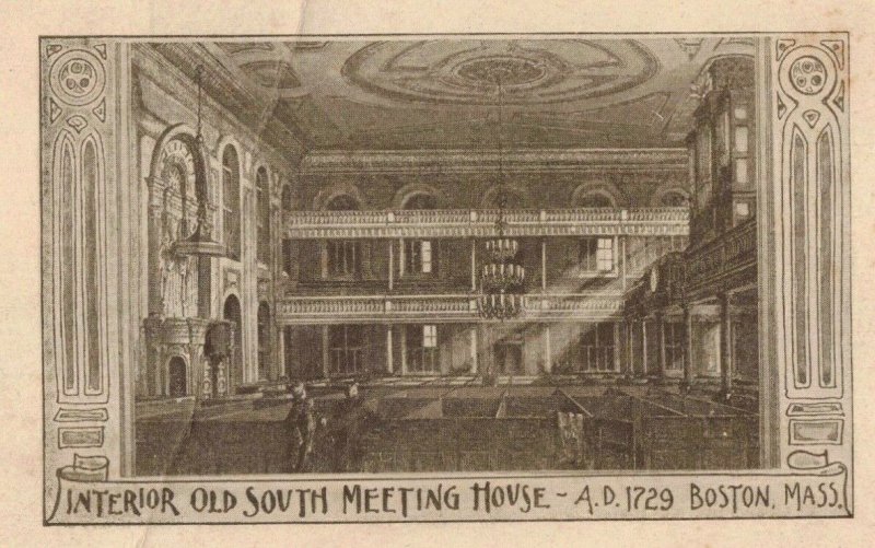 c.1900 Interior Old South Meeting House A.D. 1729 Boston, Mass. 10c1-448