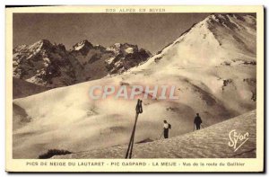 Old Postcard Snow Pics Lautaret Meije Pic Gaspard Seen from the road Galbier