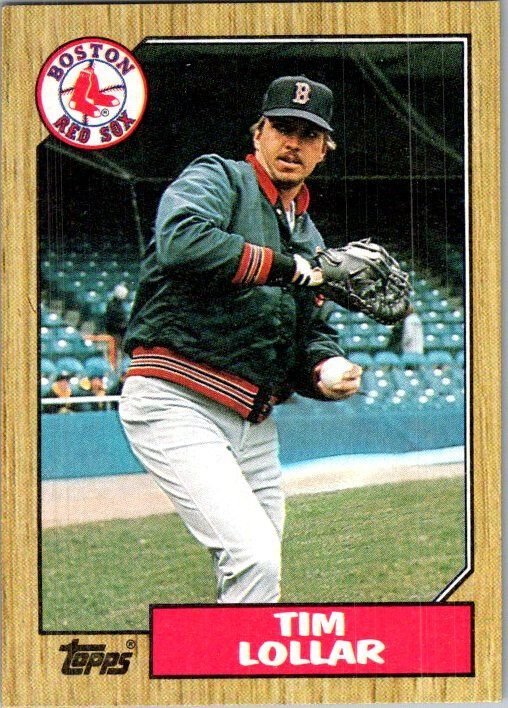 1987 Topps Baseball Card Tim Lollar Boston Red Sox sk2323