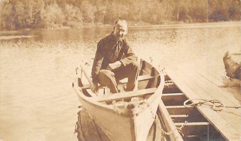 Real Photo Row Boats New Hampshire Writing on back, missing stamp 