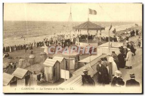 Old Postcard Cabourg The Terrace and The Beach