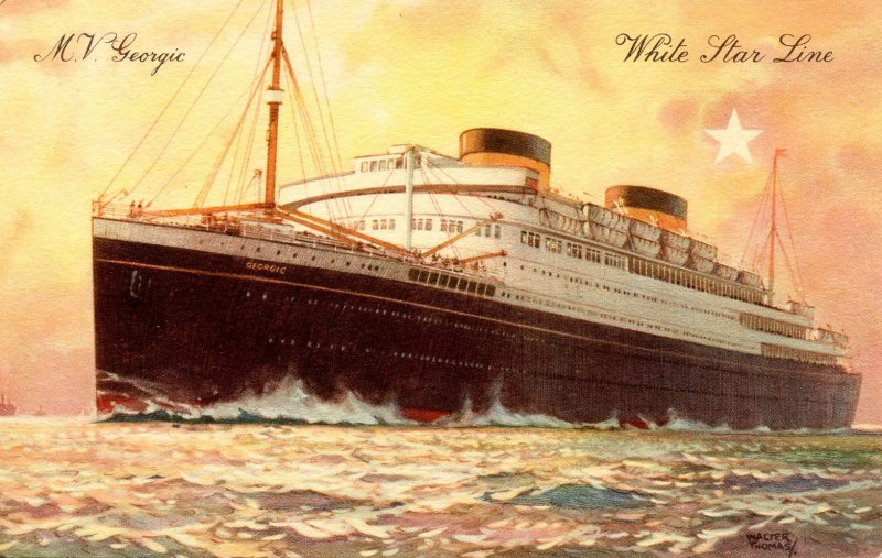 White Star Line - MV Georgic. Artist: Walter Thomas