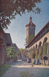 Germany Rothenburg ob der Tauber Der Klingentorturm nebst Stadtmauerpartie un...