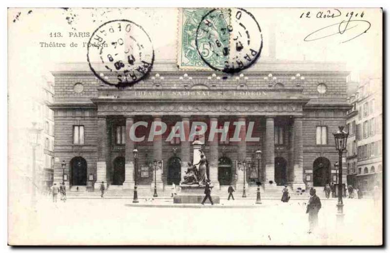 Paris - 6 - Theater of & # 39Odeon Old Postcard