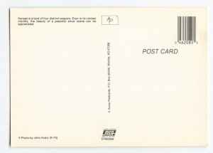 Postcard Kansas Winter Snow Scene Continental View Card 