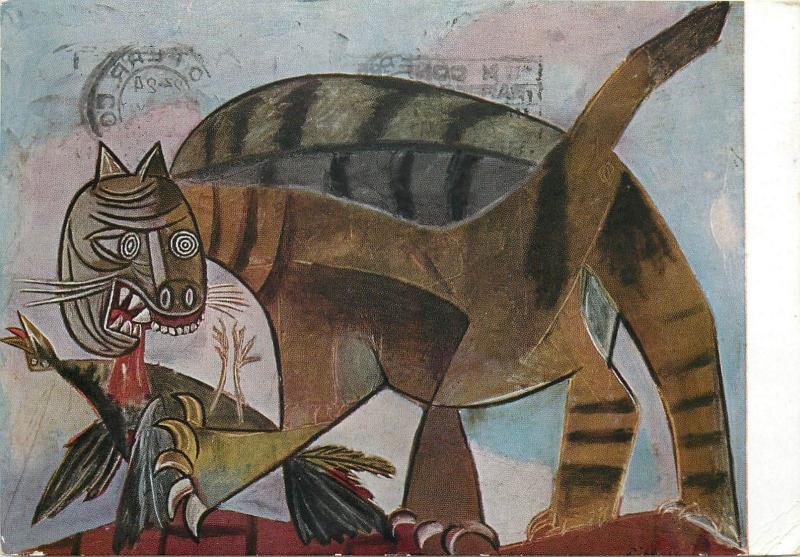 Art postcard Pablo Picasso - The cat