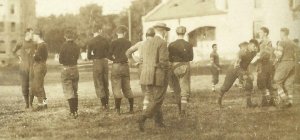 Dubuque IOWA RP 1914 FOOTBALL TEAM Game Underway Loras? University of Dubuque?