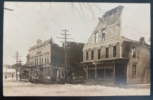 Mint USA Real Picture Postcard RPPC Civil War 1914 Fire Burning Of The Gar Block