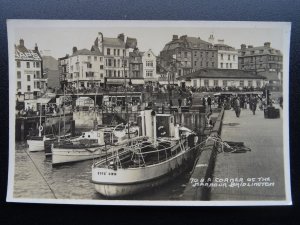 Yorkshire BRIDLINGTON Corner of the Harbour BUSY ANIMATED SCENE Old RP Postcard