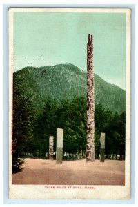 1904 Totem Poles at Sitka Alaska AK, Skagway AK, Posted Antique Postcard