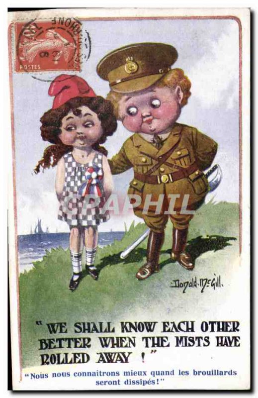 Old Postcard Fantasy Illustrator Child Donald McGill Army