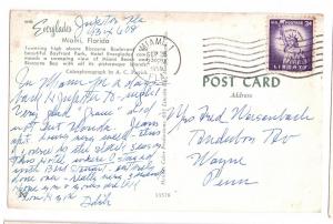 Hotel Everglades Biscayne Bay Miami Florida FL 1959 Postcard