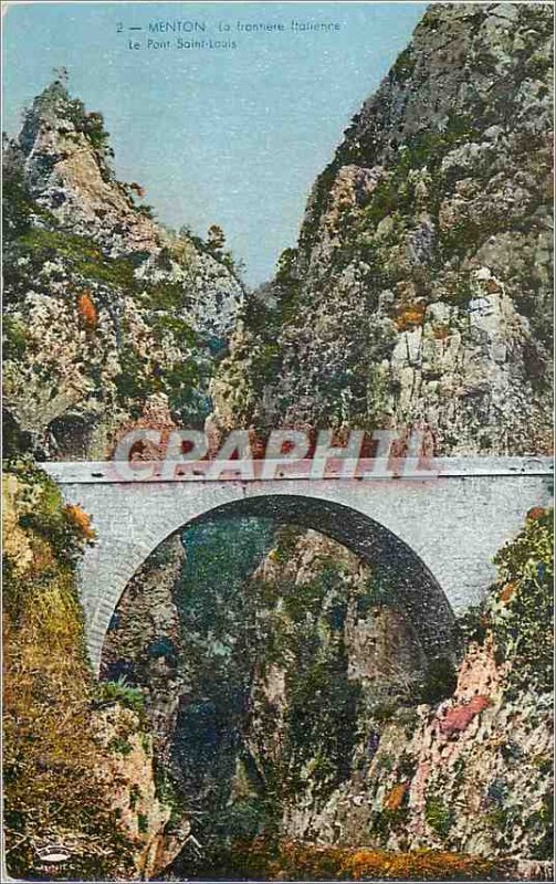 Old Postcard Menton Pont Saint-Louis