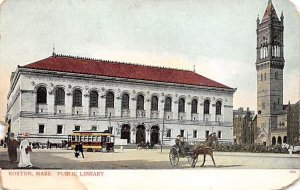 Public Library Boston MA USA Postcard