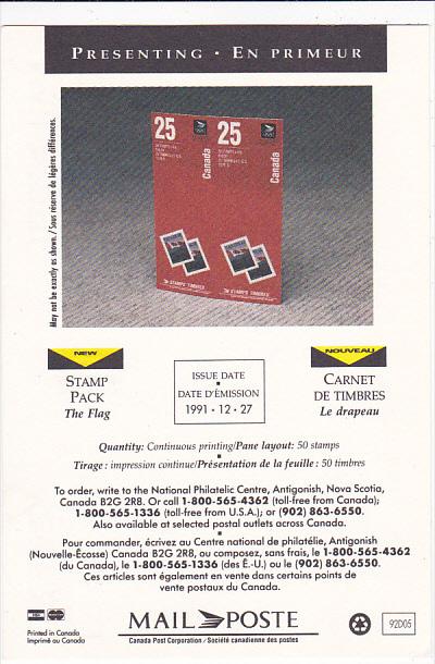 Stamp Pack The Flag 1991 Canada Post Corporation
