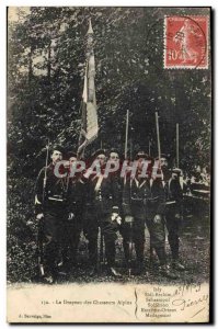 Old Postcard Militaria Alpine hunters Flag of Alpine Hunters Isly Sidi Brahim...