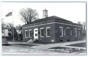 c1940's Post Office Building Car Spring Valley Minnesota MN RPPC Photo Postcard