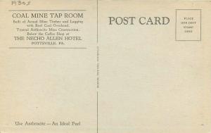 1930s Postcard Pottsville Pennsylvania Coal Mine Tap Room #2 interior 11529