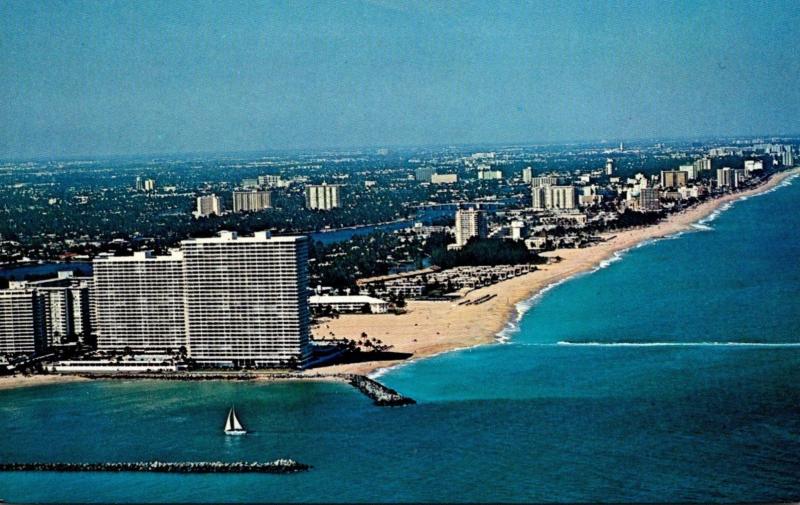 Florida Fort Lauderdale Aerial View From Entrance To Port Everglades