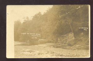 RPPC SCENE ON VOLGA RIVER FAYETTE IOWA VINTAGE REAL PHOTO POSTCARD 1912