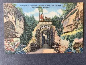 Fairyland Caverns Rock City Gardens Lookout Mtn GA Linen Postcard H1284085016