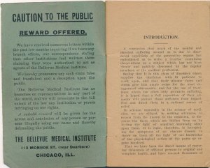 Paper Booklet -Marriage & Health Diseases of Mind & Body Bellevue Med Inst 1897