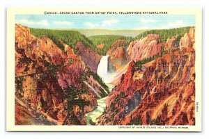 Grand Canyon From Artist Point Yellowstone National Park Wyoming Postcard