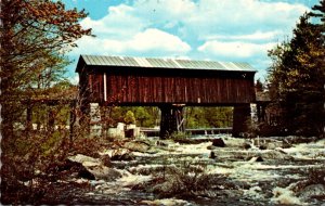 Covered Bridge Railroad Covered Bridge Over Contoocook River Bennington New H...