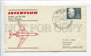 422003 GDR Yugoslavia 1969 First Flight Tu-134 Interflug Berlin Belgrad COVER