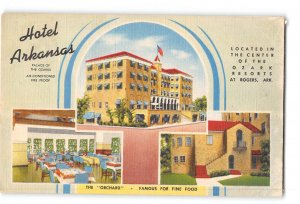 Rogers Arkansas AR Postcard 1930-1950 Hotel Arkansas Palace of the Ozarks