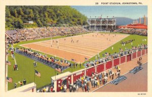 Johnstown Pennsylvania Point Stadium Linen Vintage Postcard AA40250