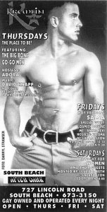 Kremlin, Non Postcard smaller advertising card 727 Lincoln Road, South Beach ...