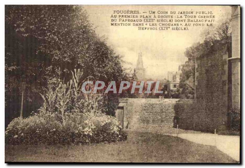 Old Postcard Fougeres A Coin Du Jardin Public Right The First At La Tour Carr...