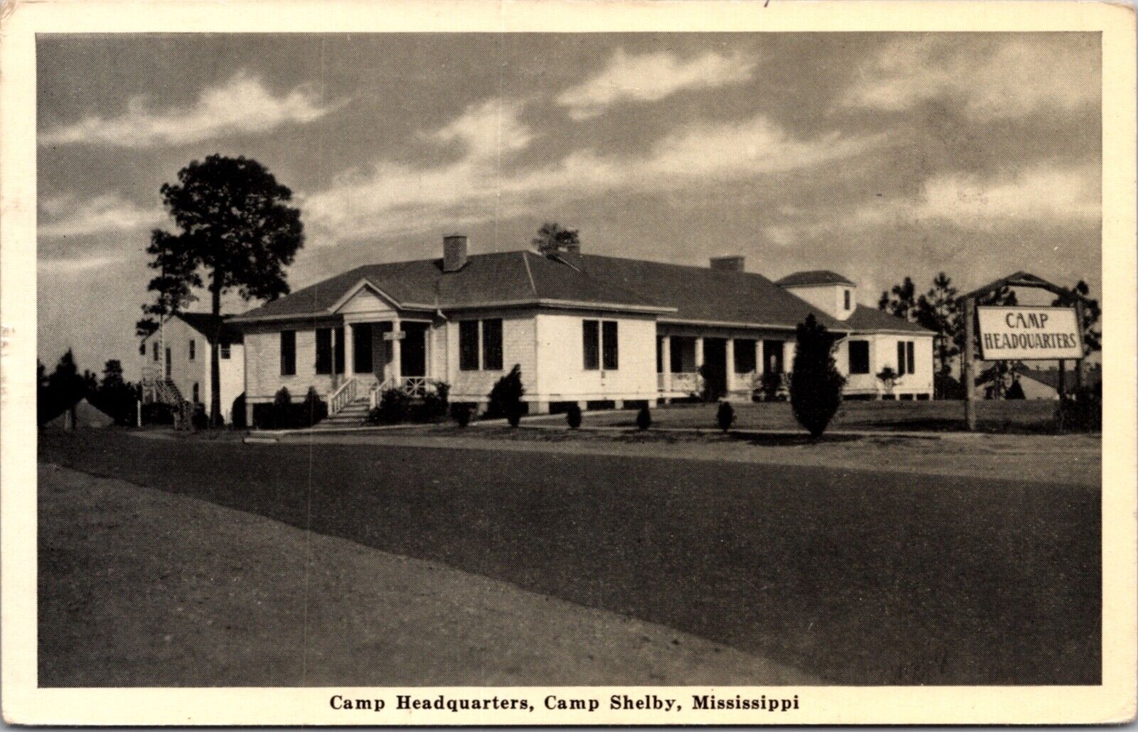 Postcard Camp Headquarters in Camp Shelby, Mississippi United States