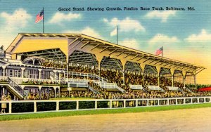 Baltimore, Maryland - Grand Stands & Crowds - Pimlico Race Track - c1940
