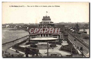 Postcard Old Saint Malo S and V View of the Furrow and the Chateau taken basin