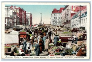 c1920's Bonsecours Market on Jacques-Cartier Square Montreal Canada Postcard