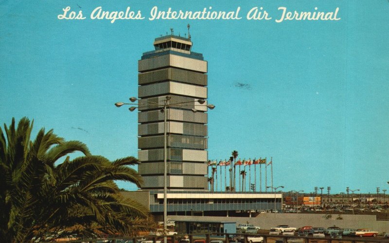 Vintage Postcard 1968 Control Tower Los Angeles International Air Terminal