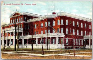 1911 St. Joseph Sanitarium Mt. Clemens Michigan MI Building Posted Postcard