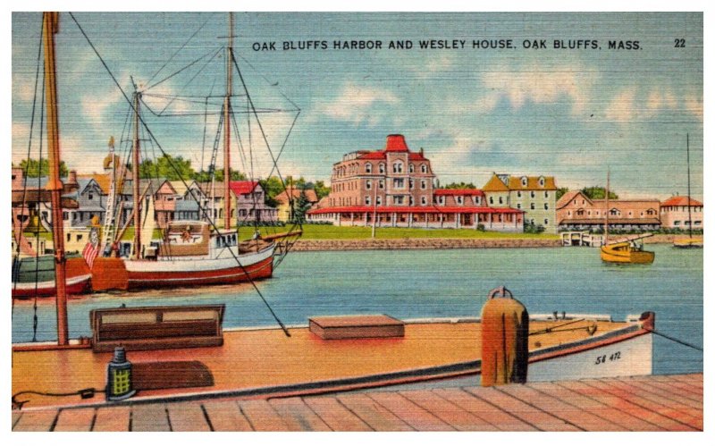 Massachusetts Oak Bluffs Harbor and Wesley House